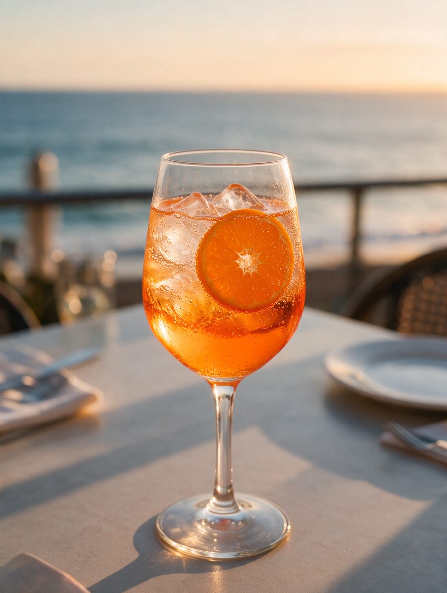Spinoza Spritz con cava y soda (escena generada)